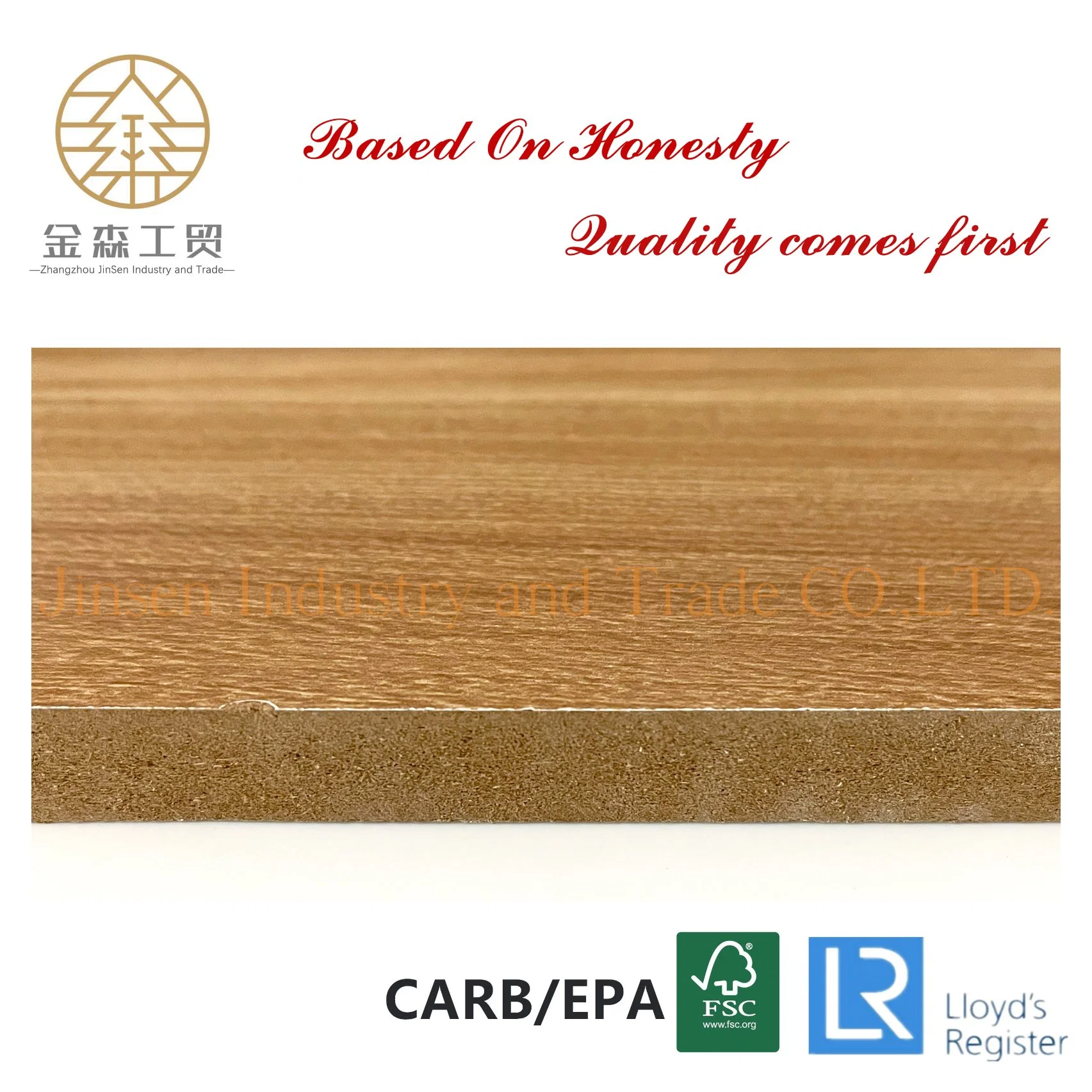 Building Material One Side Melamine Faced HDF 1220X2440X15mm with Grade E2 for Furniture