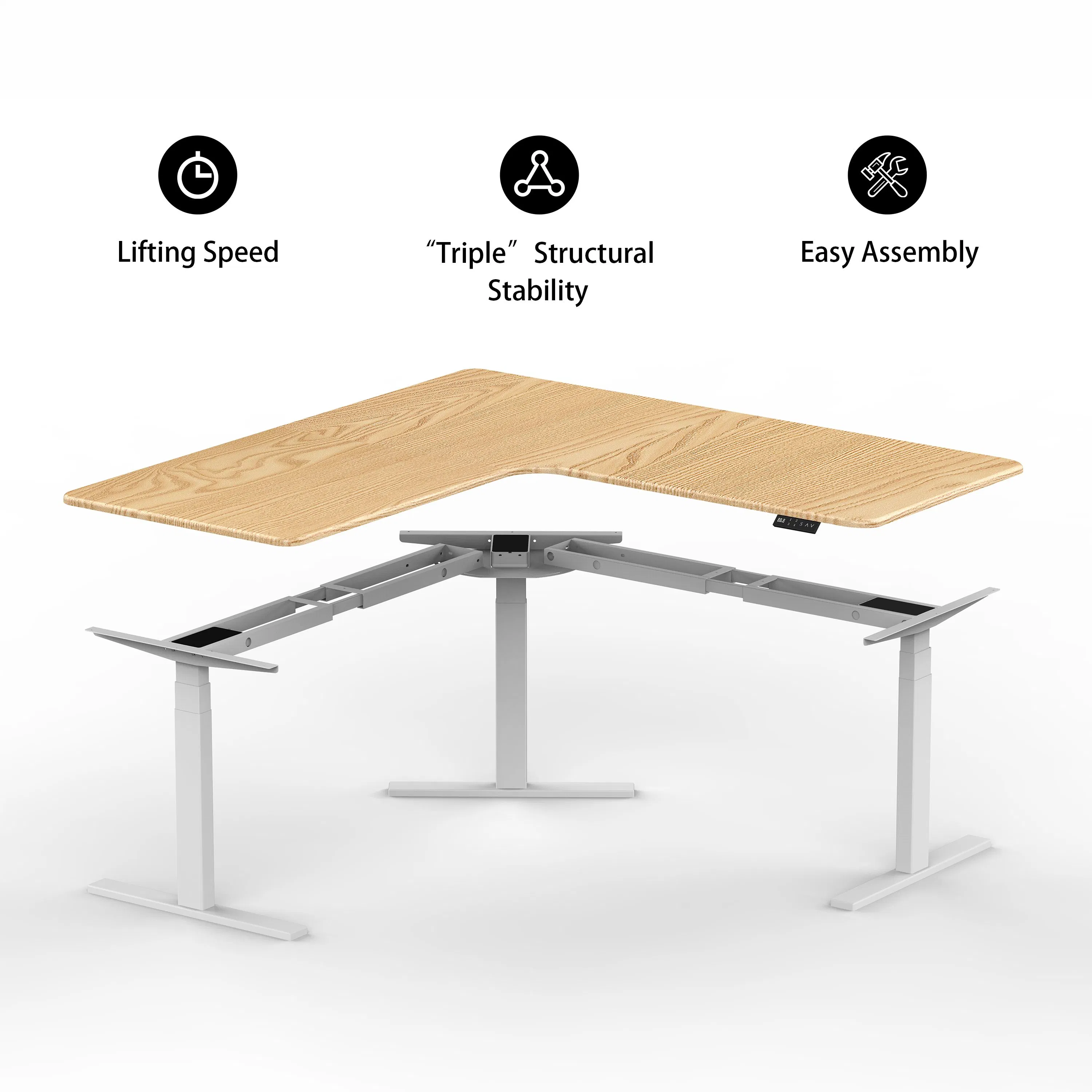 OEM 3 Beine elektrische Höhe verstellbaren Büro Ecke Schreibtisch L Formgeformter, Intelligenter Stehtisch