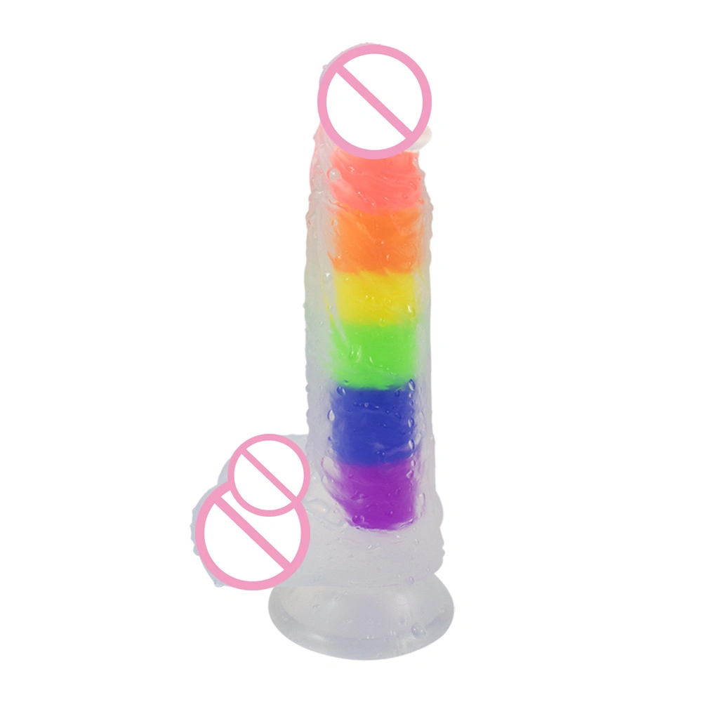 Fábrica de salida Color transparente Jelly Crystal líquido de silicona Dildo Juguetes sexuales