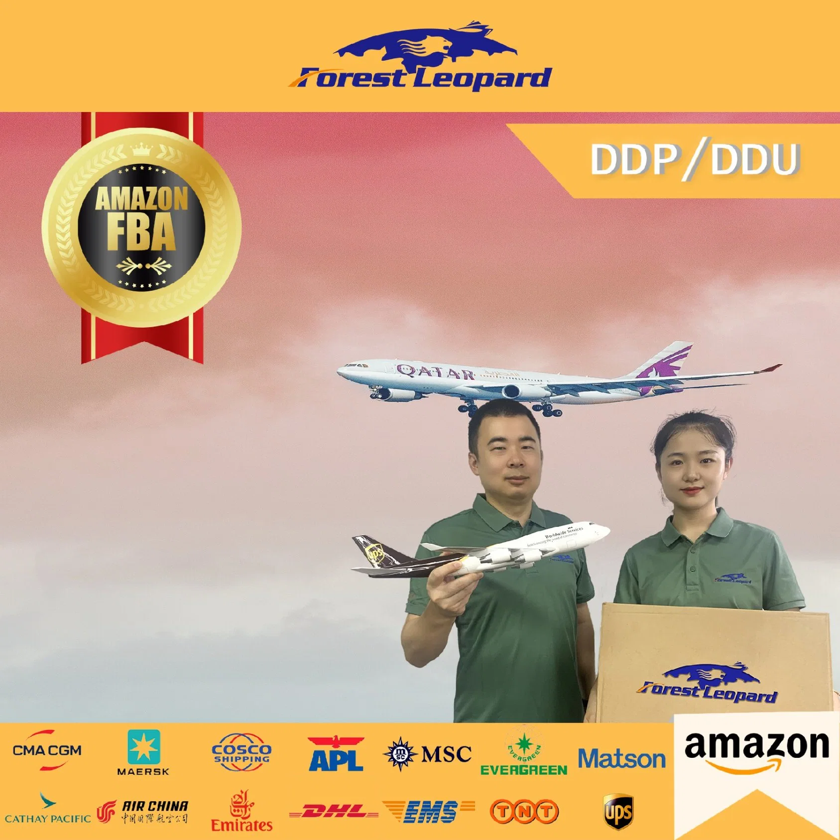 DDU económico servicio de envío aéreo de China en el Reino Unido Amazon Fba bosque del servicio de fletes aéreos logística de leopardo en todo el mundo