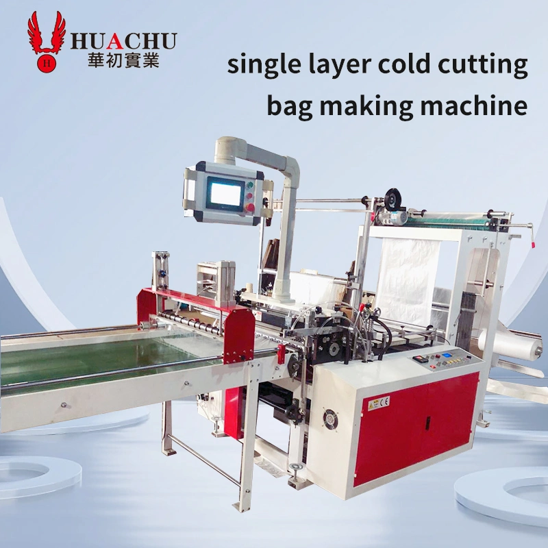 HDPE LDPE PE Nylon Full Auto Biodegradable Plastic T Shirt Bag Glove Bag Making and Folding Machine Handle Shopping Bag Packing Cutting Machine