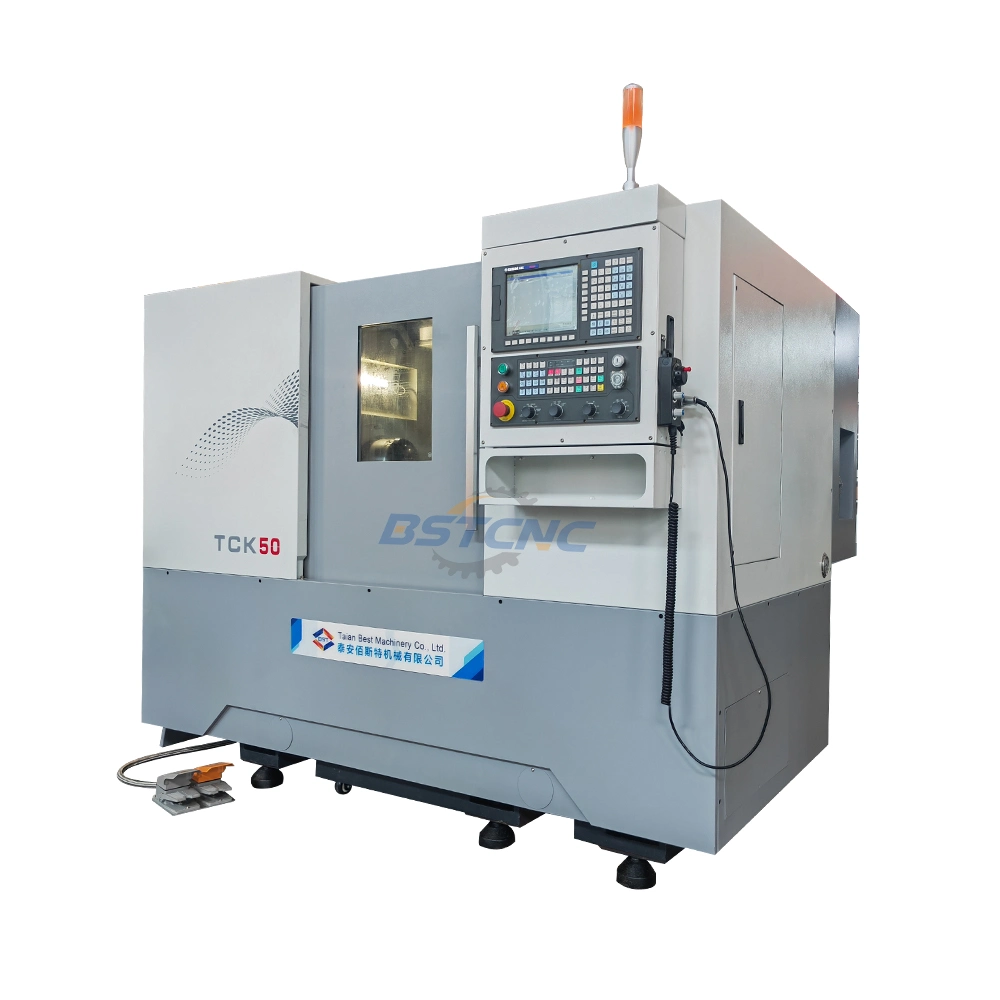 Fabricado na China Tck50 com cama de inclinação de alta precisão CNC Lathe Máquina