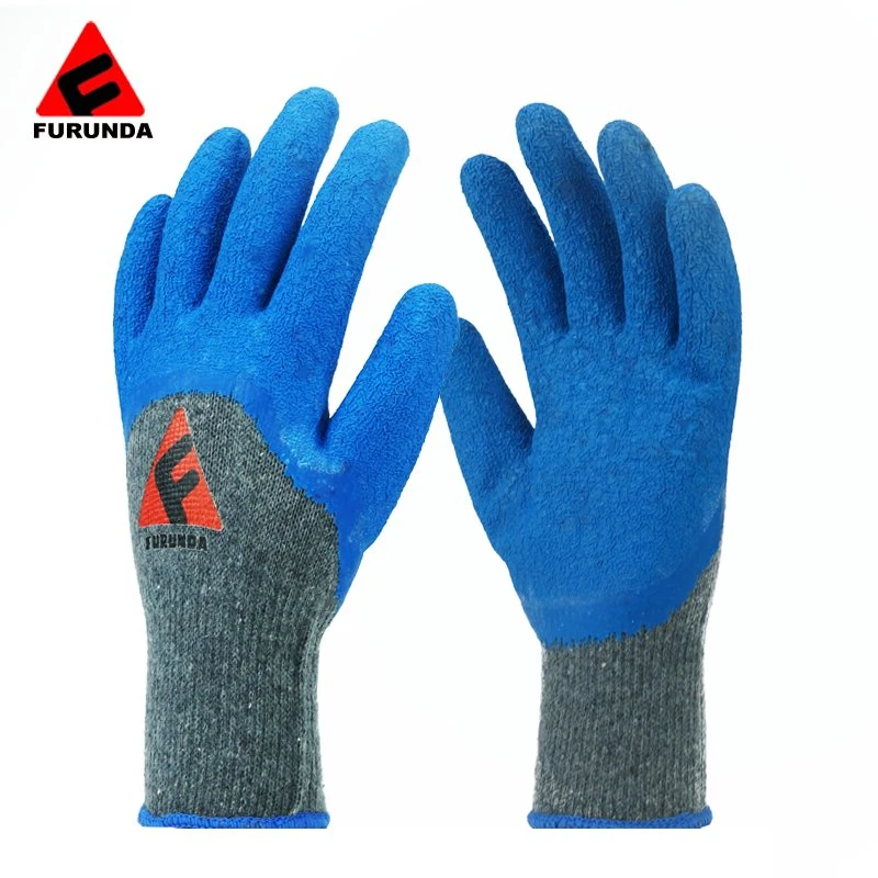 Rubber Coated Polyester Shell Labor Protective Safety Gloves