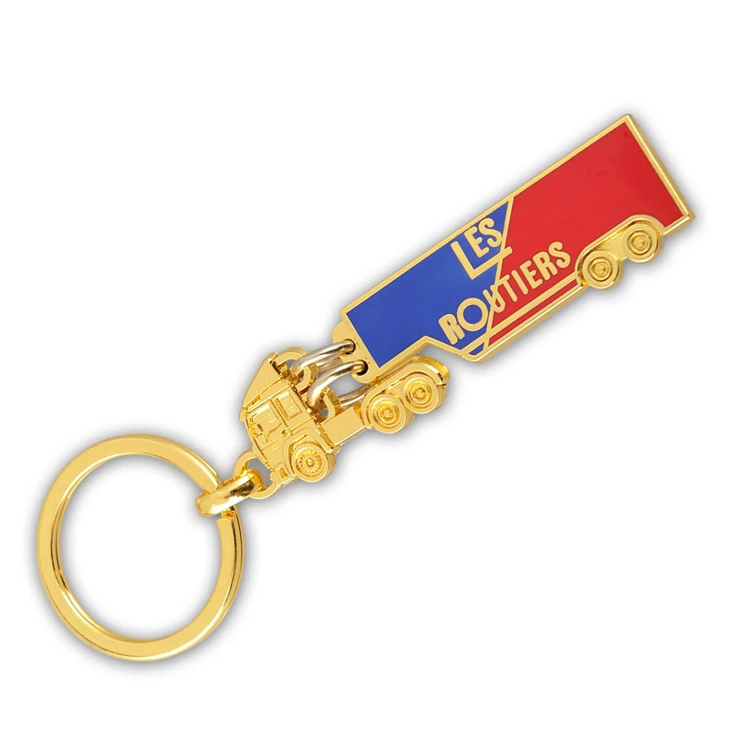 Excellent Quality Shiny Gold Plated Truck Shape Zinc Alloy Advertising Personal Gift Key Chain