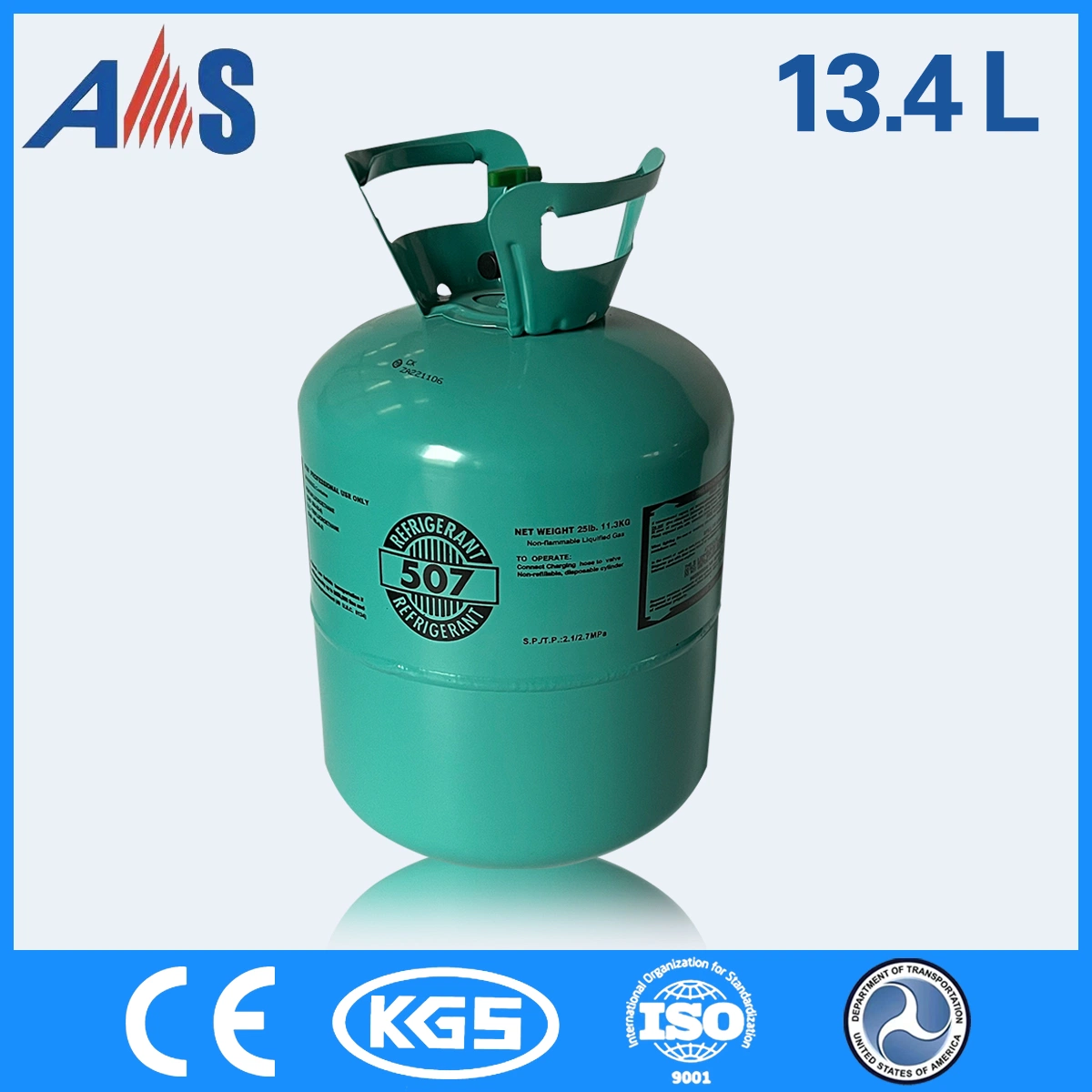 Edelstahl 13,6kg/30lbs Einwegzylinder Gasflasche Gasflasche mit Kältemittelgas R507 99,93 % Reinheit zum direkten Fabrikpreis