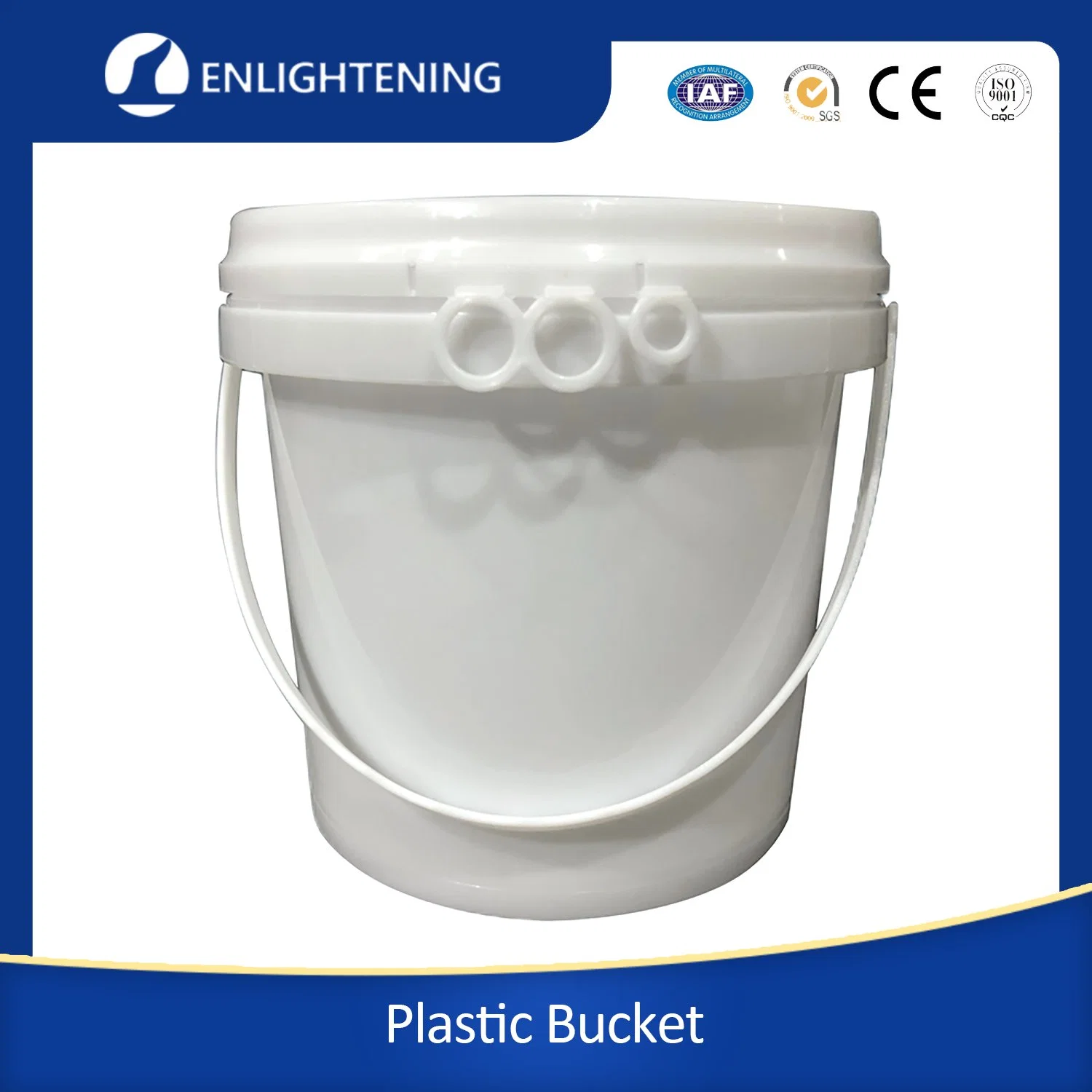 Industrial Grade Heavy Duty Round Plastic Paint Bucket with Handle