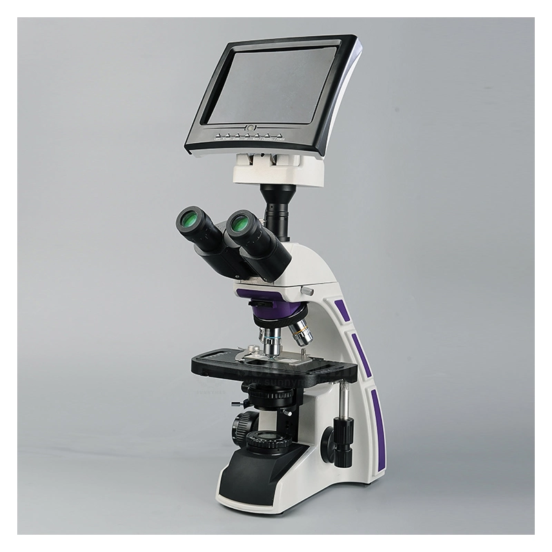 Sy-B129t Portable Mobile Binocular Microscope with LCD Display Monitor for Lab