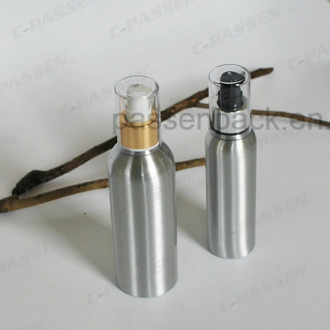 Silver Cosmetic Cream Packaging Bottle with Luxury Lotion Dispenser (PPC-ACB-056)