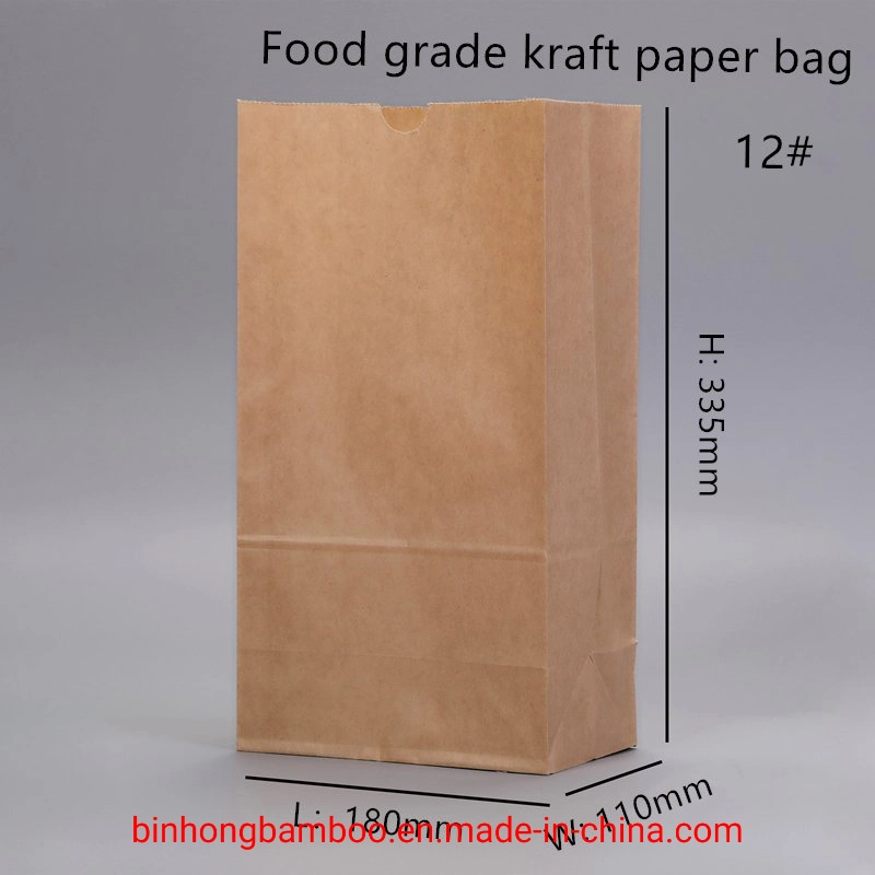 100% Recycled Kraft Paper Snack Bread Brown Paper Lunch Bags for Food