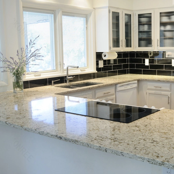 Kingkonree Customized Artificial Stone Sparkle Black Quartz Kitchen Countertop