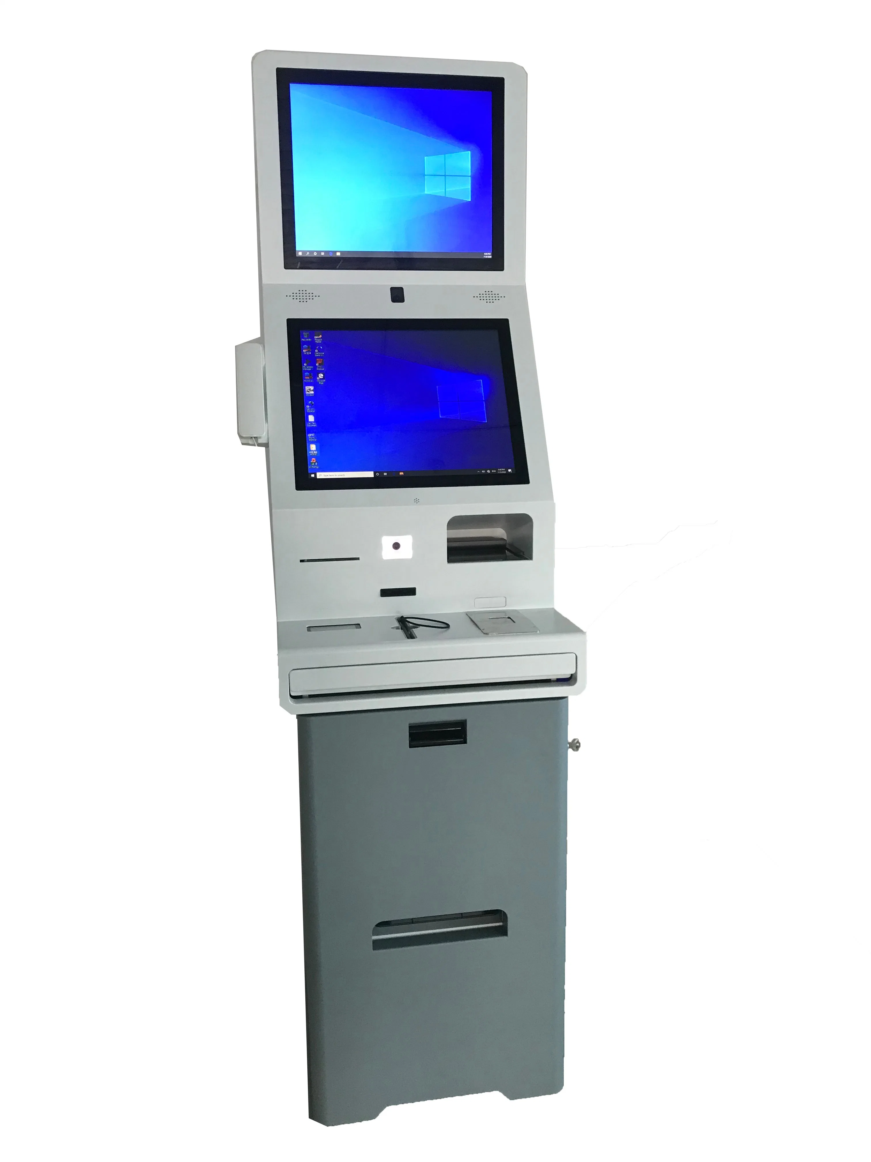 Dual Screen Floor Standing Advertising Display Hotel Check in Kiosk