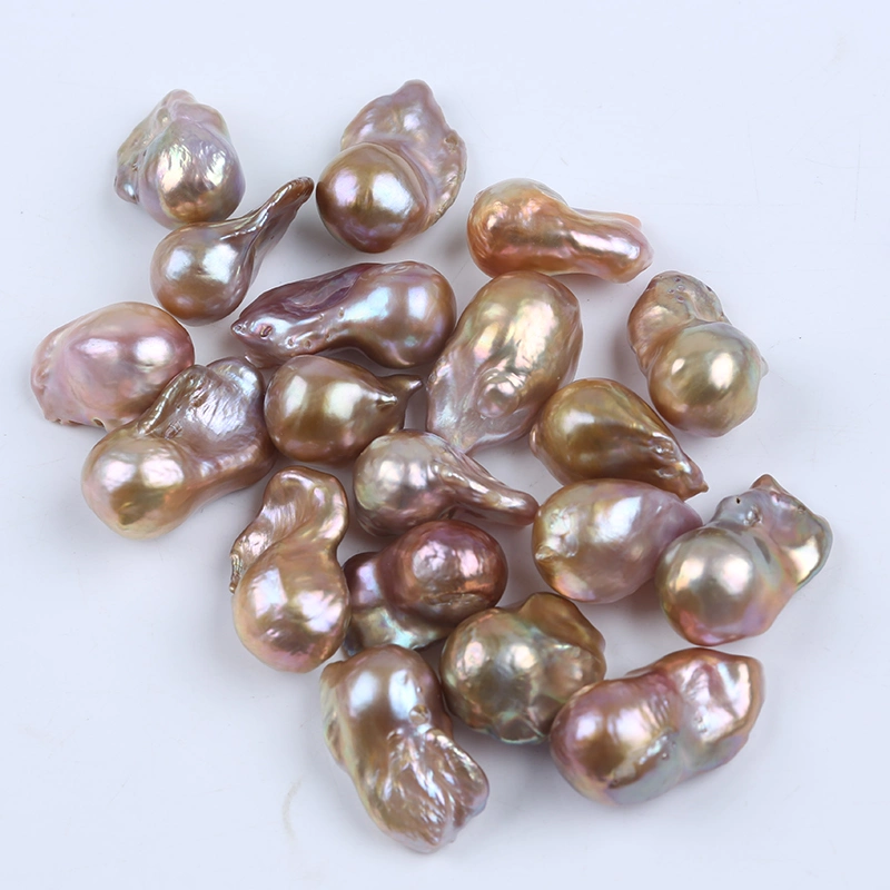 Hot Sale Metallic 12-19mm Large Baroque Natural Freshwater Loose Pearl Beads