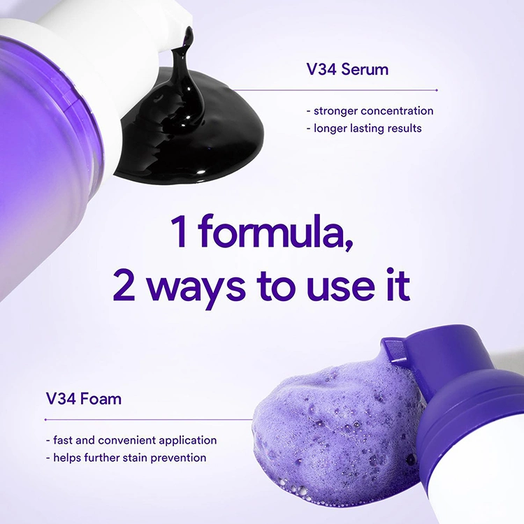 Glorysmile Hot Selling Purple V34 Colour Corrector Foam Toothpaste for Teeth Color