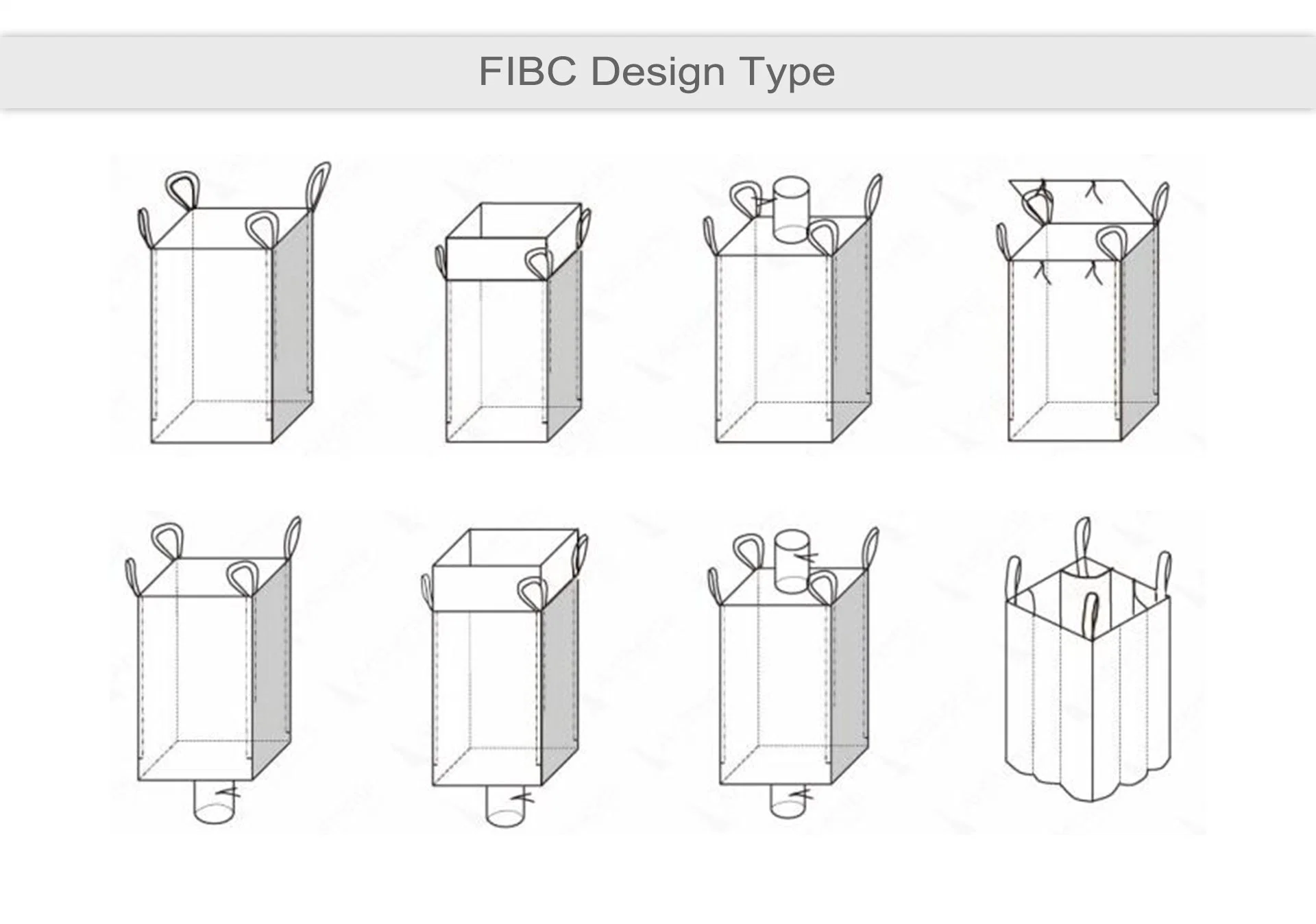 Anthente PP тканый мешок для массовых 1000кг 1500кг FIBC, Jumbo Frames большой пластиковый мешок мешки, большой