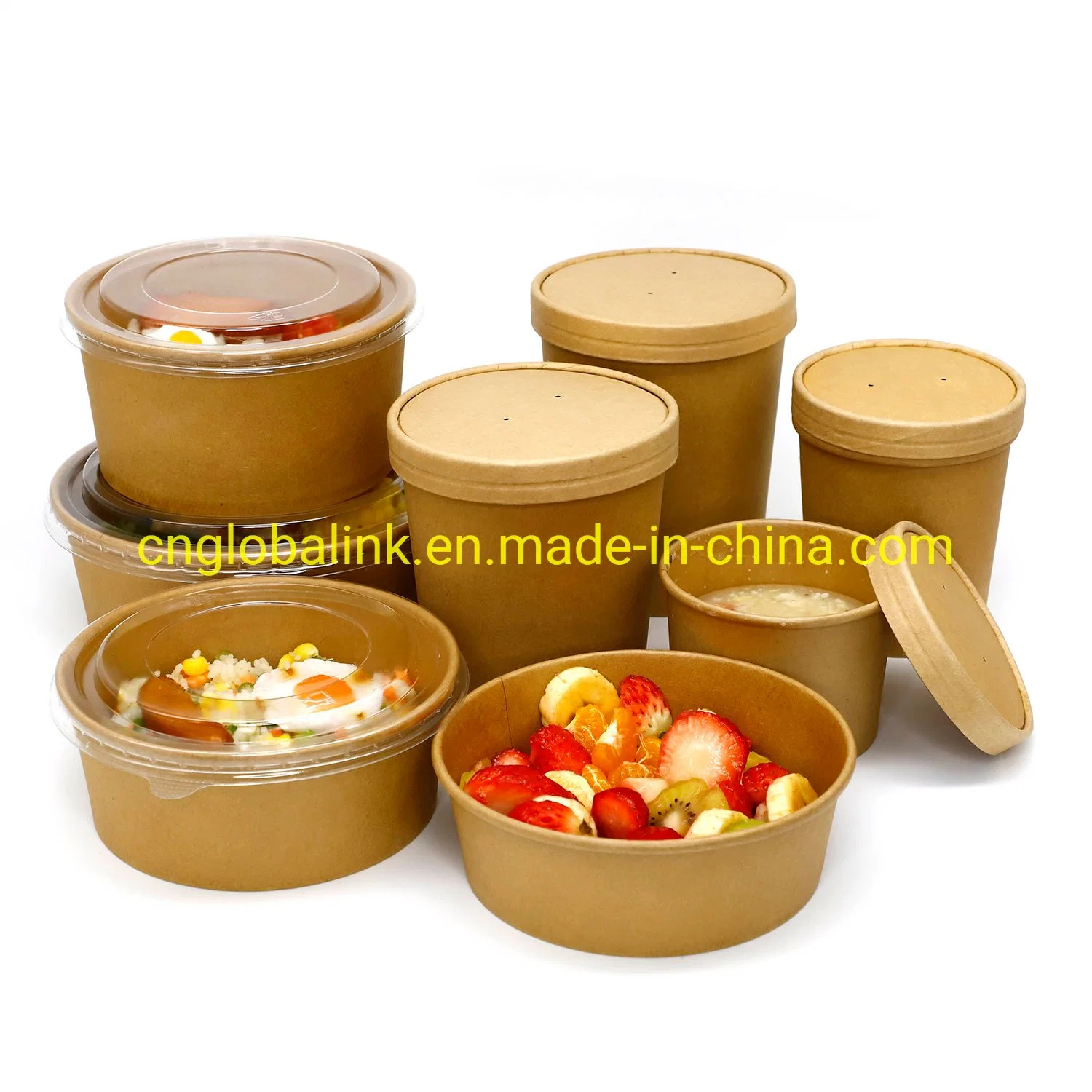 Дружественность к окружающей среде крафт-бумаги продовольственной тары контейнера для супа контейнер салат 32 унции Soulp чаши