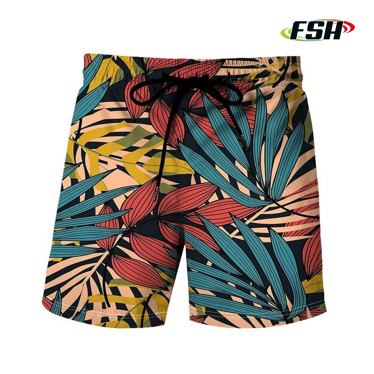 Cheap Price Custom Leaf Pattern Vacation Summer Sports Mesh Shorts