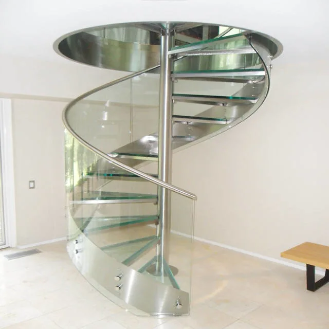 Zeitgenössische Design Laminierte Glas Spiral Treppe