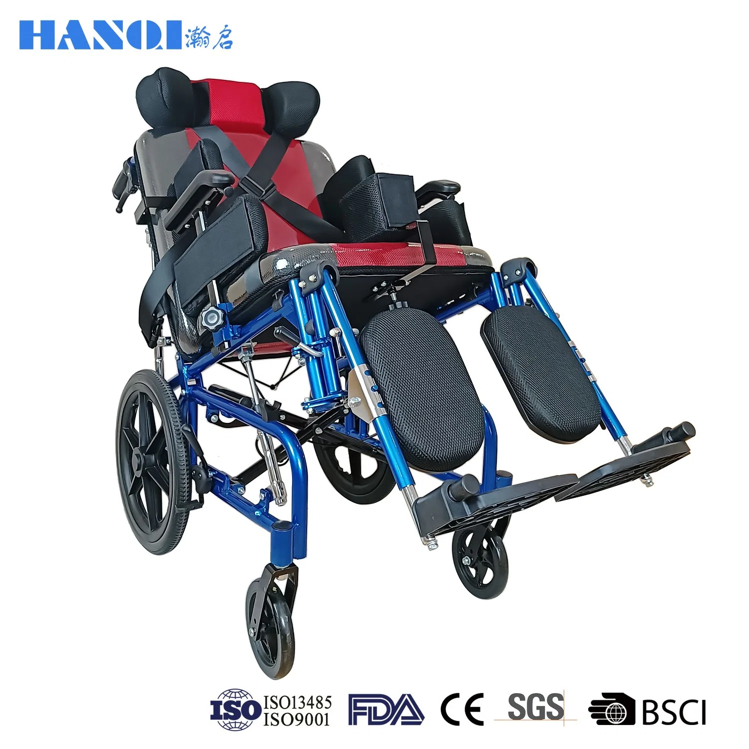 Hanqi Palsy cerebral de alta calidad Manual Foldable Hospital médico mecánico silla de ruedas