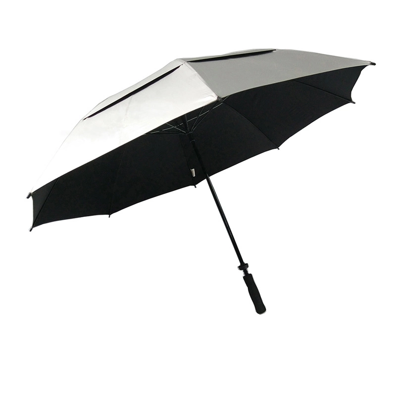 60 Inches Large Automatic Windproof Double Layer Vented UV Coated Golf Umbrella