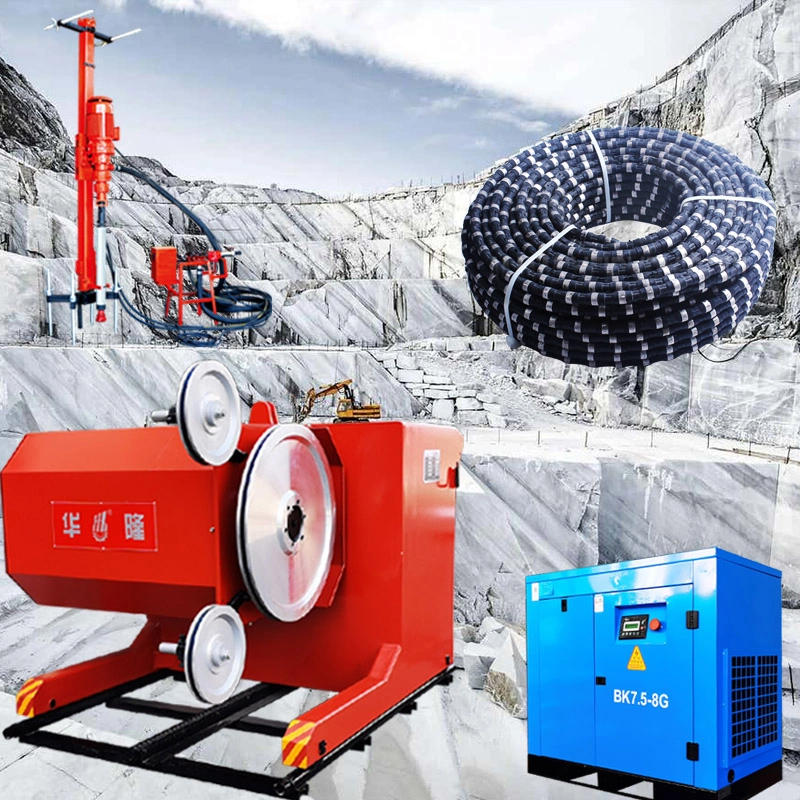 Hualong Chainsaw Diamond Wire Saw Machine for Marble Granite Quartz Block Cutting with Pneumatic & Electrical Drilling Machine in Australia/Indonesia/Ethiopia