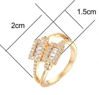 Wholesale/Supplier Zirconia 18K Gold-Plated Girl&prime; S Ring Jewelry Exquisite Diamond Micro-Inlaid Bride Ring