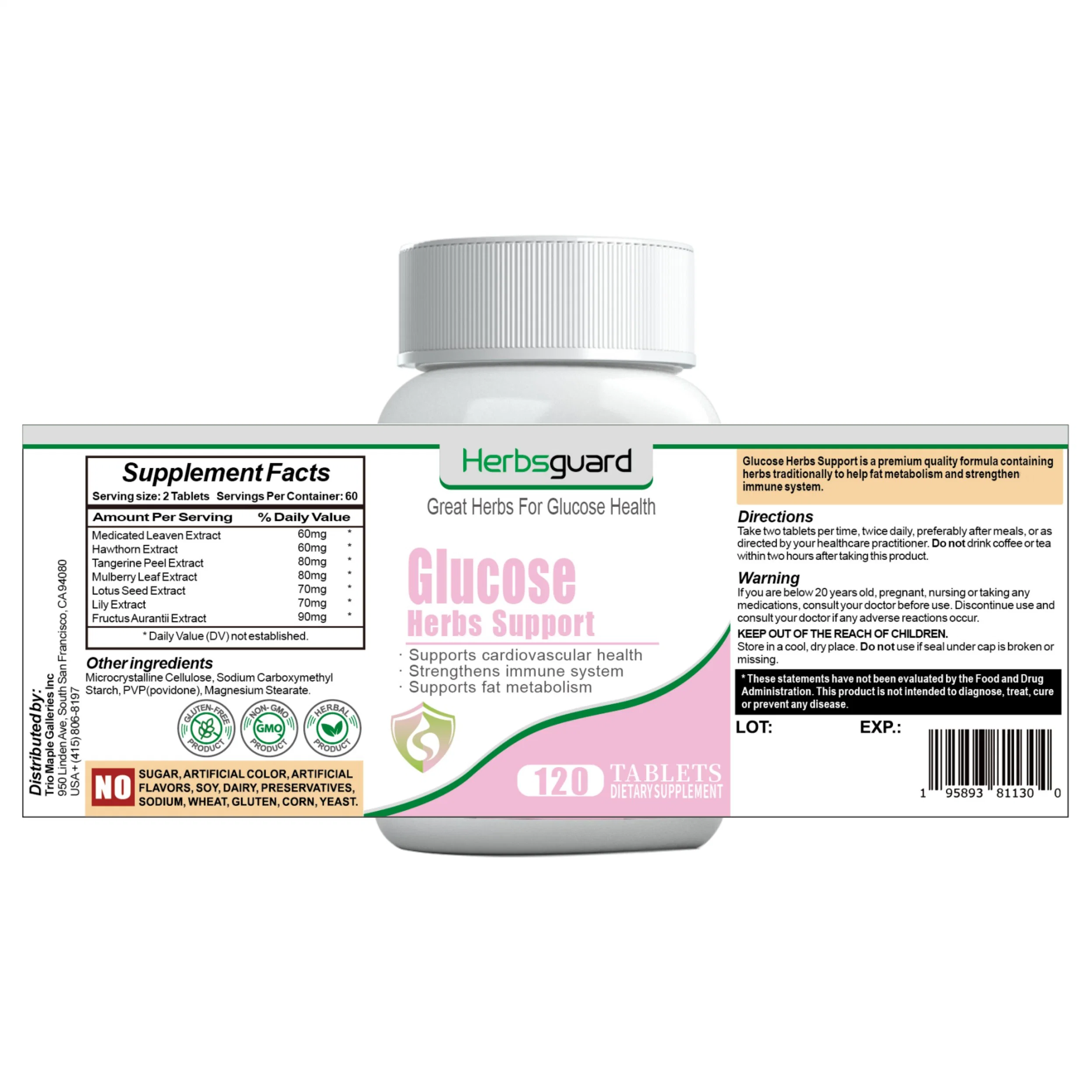 Herbes naturelles Santé nourriture maintenir des niveaux normaux de glucose de sang sans Supplément alimentaire pour le diabète