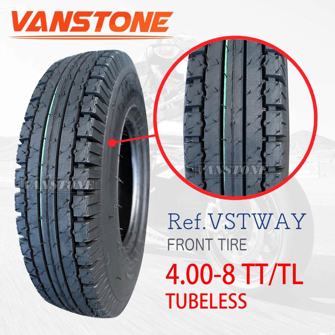 3.4kg 4.00-8 Motorcycle Tyre Bajaj Three Wheeler Tricycle Tire Tuk Tuk Ghana