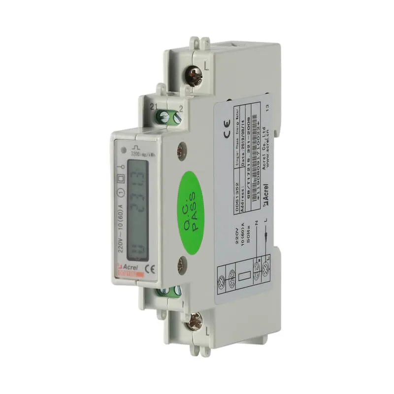 Acrel Adl10-E Serie 1p DIN-Schiene einphasige elektrische Energie Leistungsmesser Eingangsstrom 10 (60) A bei RS485 Modbus-RTU Für EV-Ladestapel