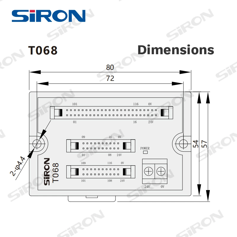 Siron T068 32pins to 16pins Transit PLC Connector Terminal Block