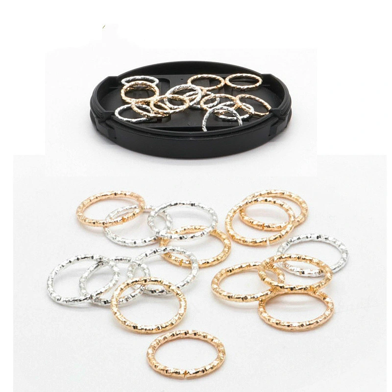 10-12mm Inner Hole Hair Rings Gold Silver Hoop Circle Dreadlock Beads Cuffs Ring