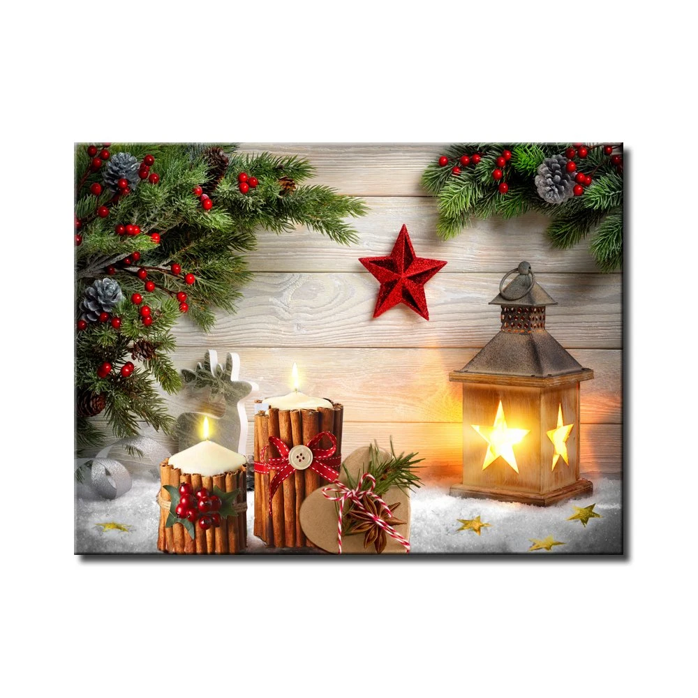 Directa de Fábrica de alta calidad LED decorativa personalizada pintura Lienzo de Navidad