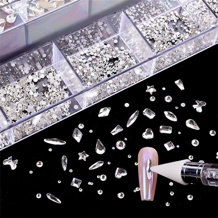 1000PCS 3D Flatback AB Nail Art Diamond/Crystal/Rhinestone Kit bijoux pour Décoration