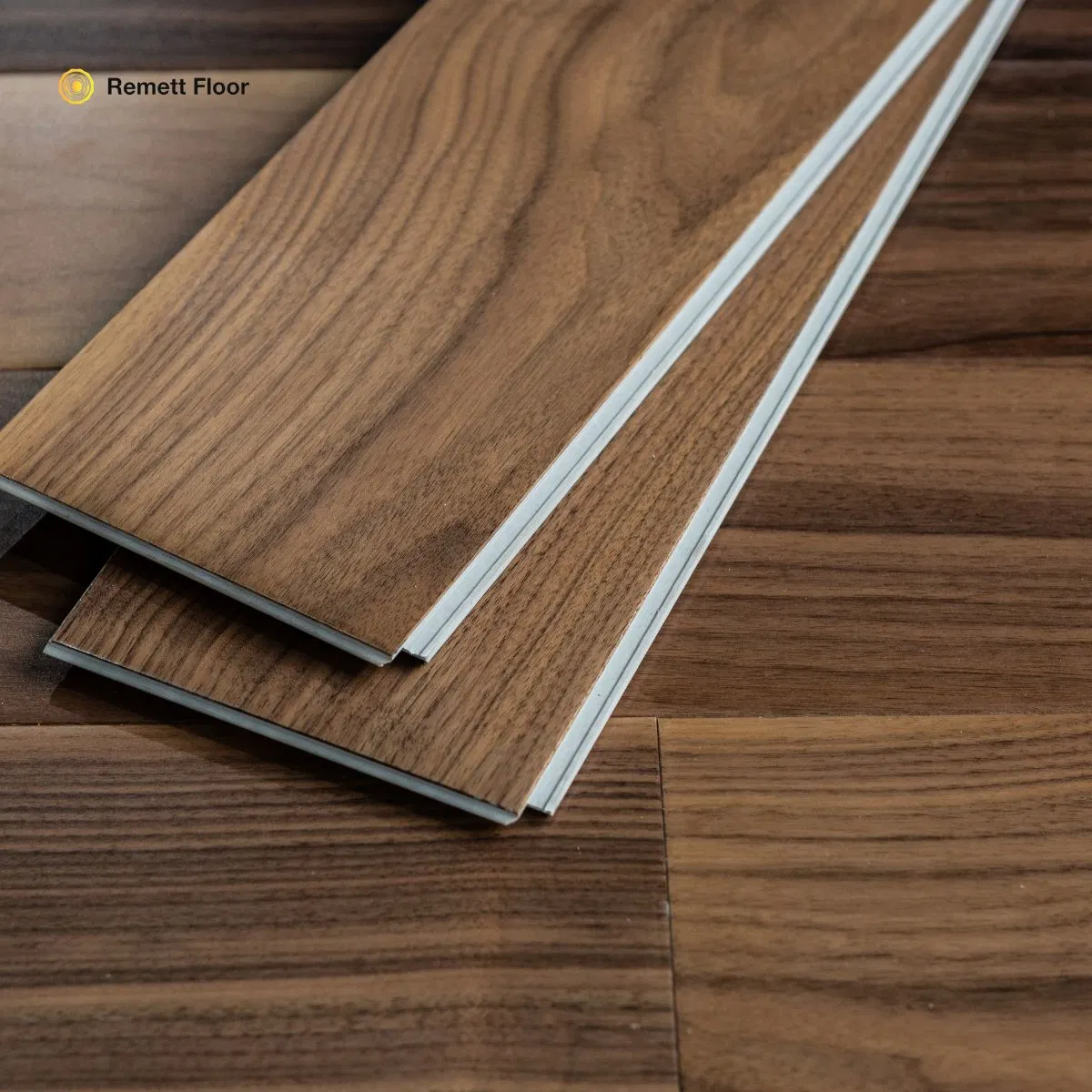 Remett Spc Rigid Core Engineered Tile Oak Timber Veneer Spc Flooring Wspc /Vspc Flooring