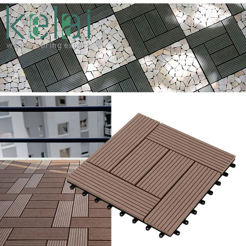 Plastic Wood WPC Flooring Composite Outdoor Deck Floor Tiles for House Decoration