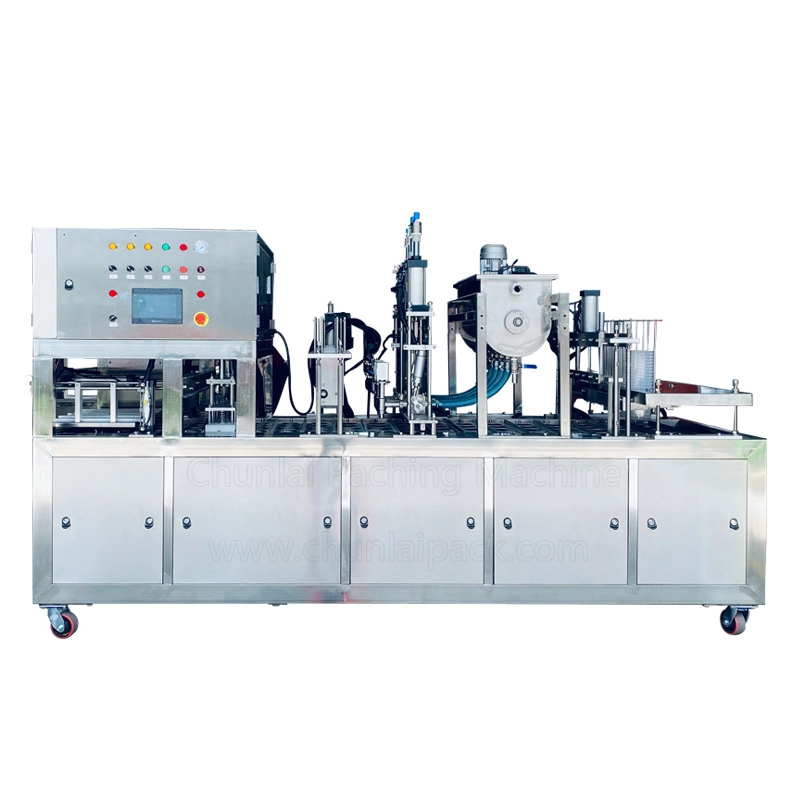 Full-Automatic Congee Bowl Type Filling Sealing Machine Mung Bean Paste Rice Gruel Sauce Cup Filling Packing Machinery