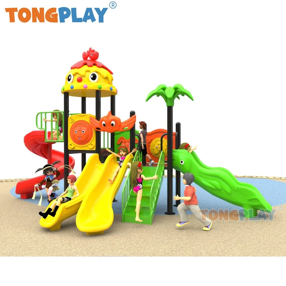 Tongplay Good Quality ملعب خارجي مرفق سعيد بلاي هاوس للأطفال منزلقة معدات السلامة