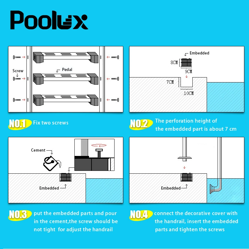 New Style 2/3/4/5 Steps Ladder OEM Swimming Pool Equipment Stainless Steel Ladder