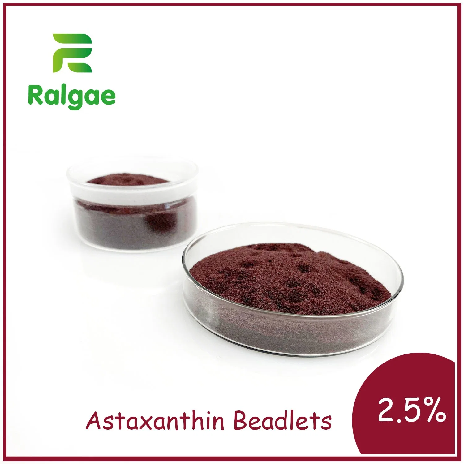 Grânulos de astaxantina-baqueira 2.5% Ataxantina oleoresina encapsulados solúvel em água fria Nutrição antioxidante