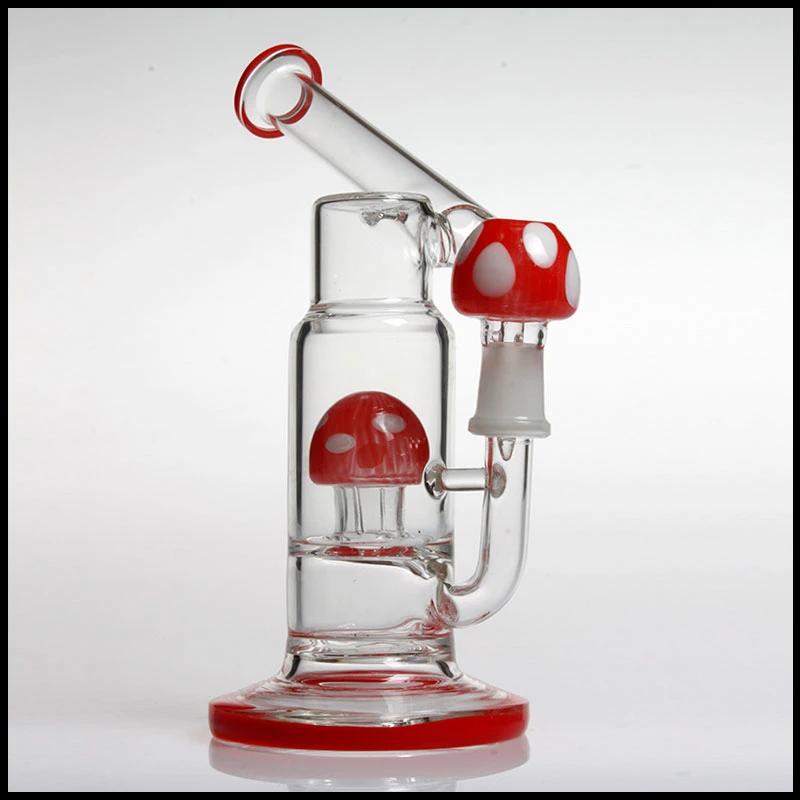 Seta de color rojo del tubo de agua de cristal soplado fumar botella lavagases DAB Rig Oil