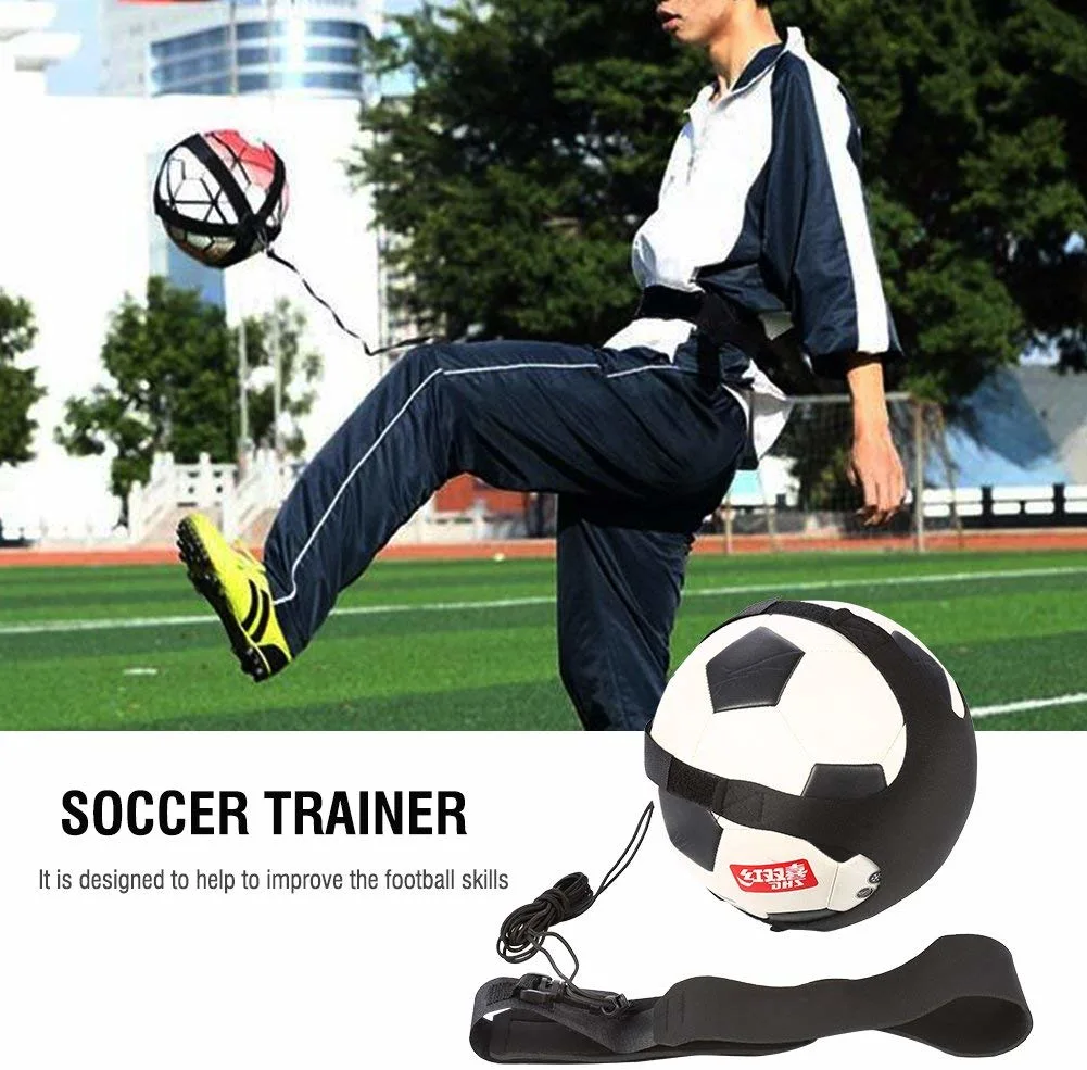 Solo de manos libres Correa de entrenamiento de Fútbol Fútbol Kick Trainer ayudas de formación para los Niños Los niños adultos Ejercicios de práctica la formación Cinturón Wbb12946