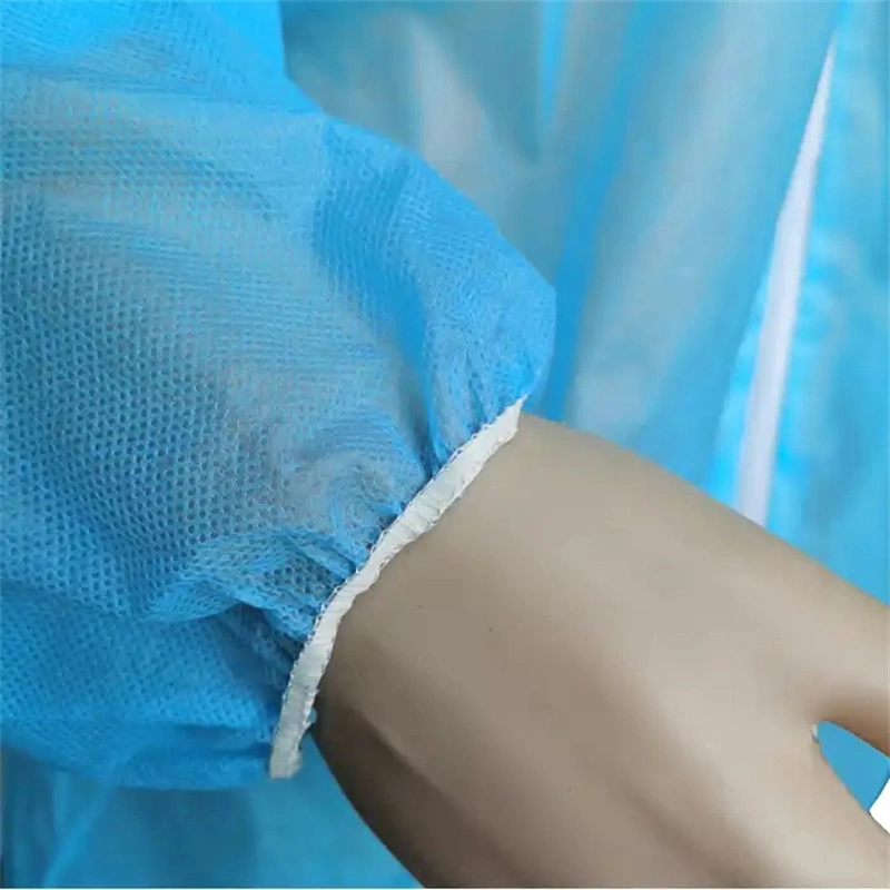 Blue Color Disposable SMS Coverall Protective Garment for Chemical Industry