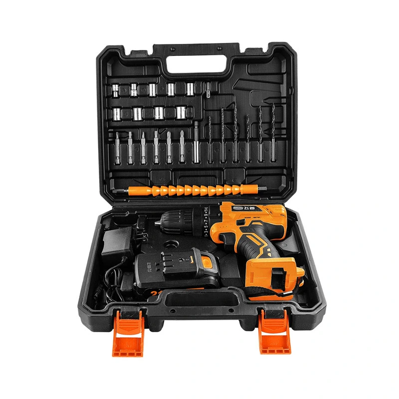 Premium Electric 12V Li-ion (2X) 20/40nm Dual Speed Professional Cordless Impact Drill Power Tools with Tool Box