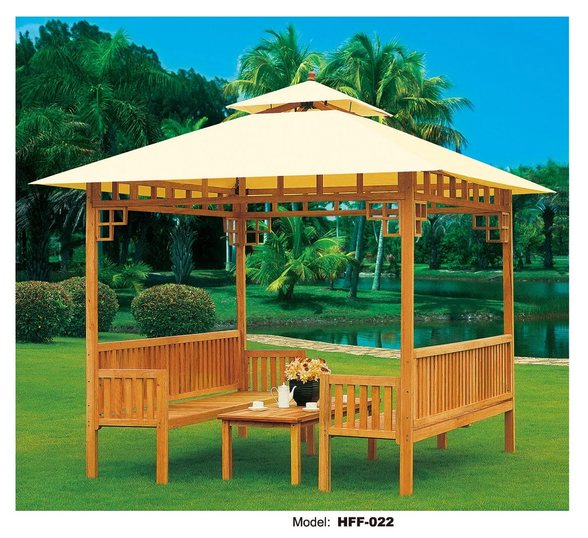 Muebles modernos al aire libre Patio impermeable Jardín aluminio pérgola Gazebo