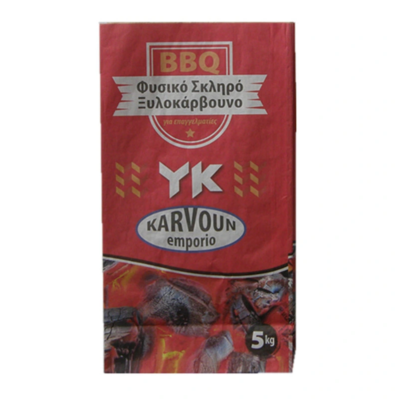 Big Size BBQ Briquette Charcoal Bag 5kg 4kg Packaging Bag Factory Free Samples Kraft Material