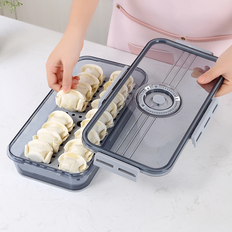 Kitchen Fruit Vegetable Drain Basket Pet Japanese Style Double-Deck Food Grade Plastic Fridge Food Organizer