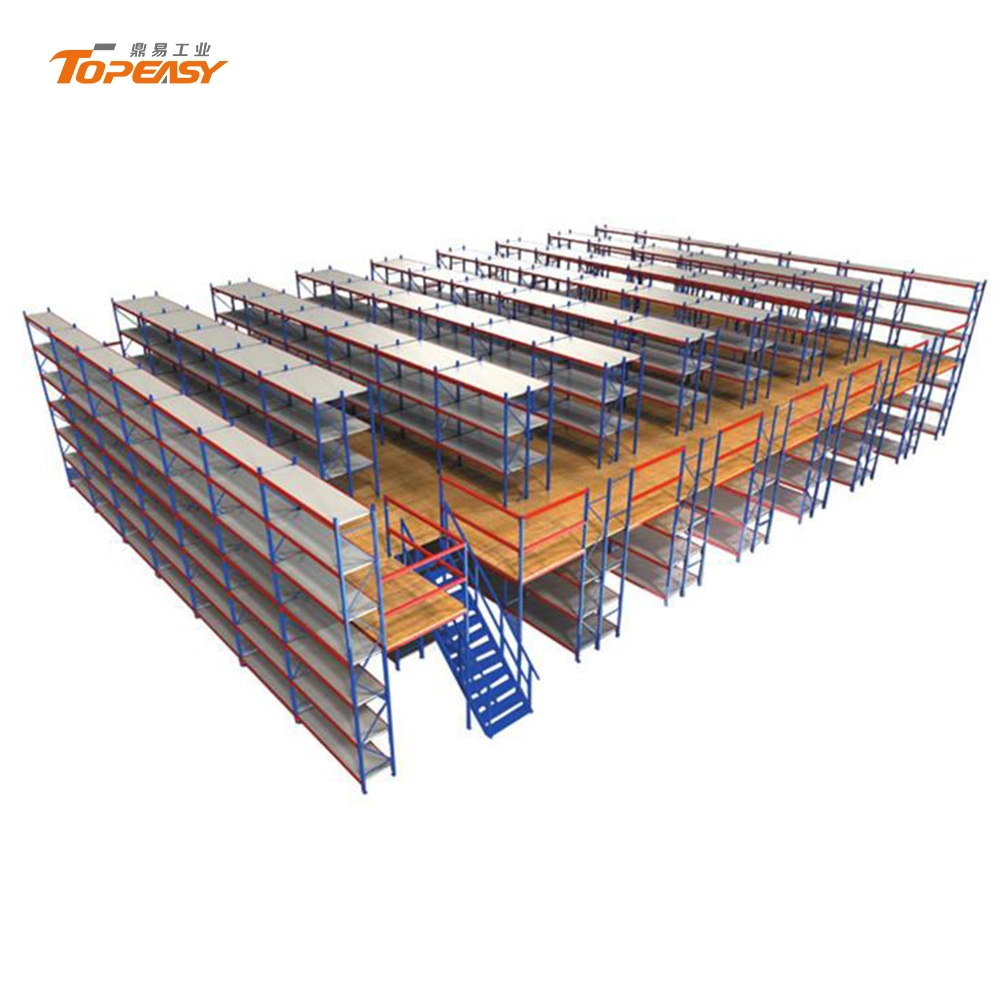 Stable Steel Structure Platform Warehouse Storage Mezzanine Floor with Racks