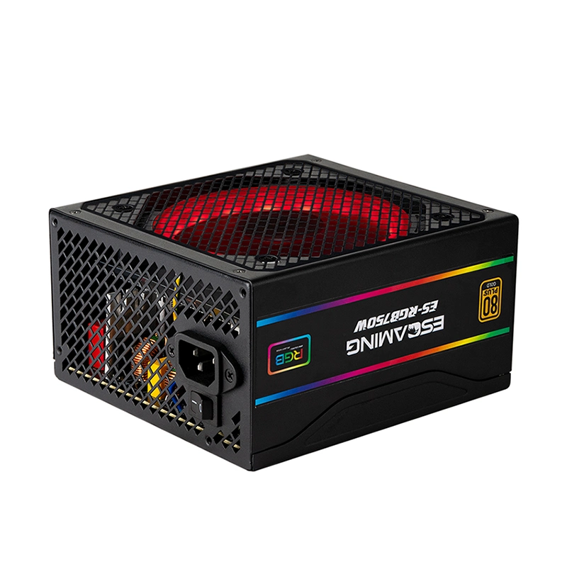 High Efficiency PC Gaming Computer PSU ATX 500W RGB LED 12cm Fan PC Power Supply 80+ Wide Voltage