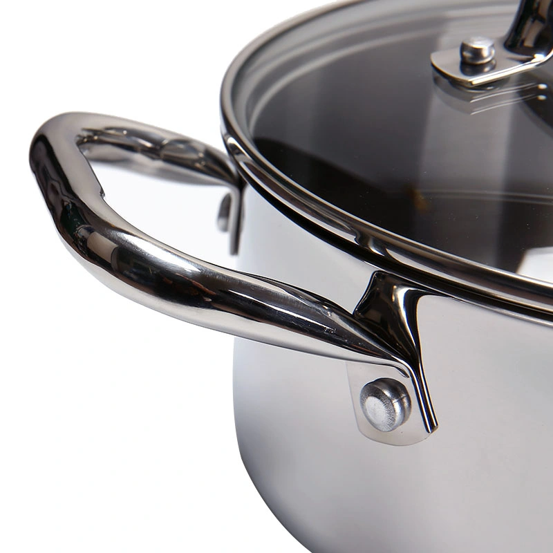 6PCS 304 Stainless Steel Cookware Set with Lid Factory Wholesale/Supplier Cooking Pot Kitchen Ware for Induction Gass All Stovetops 18/20/22cm