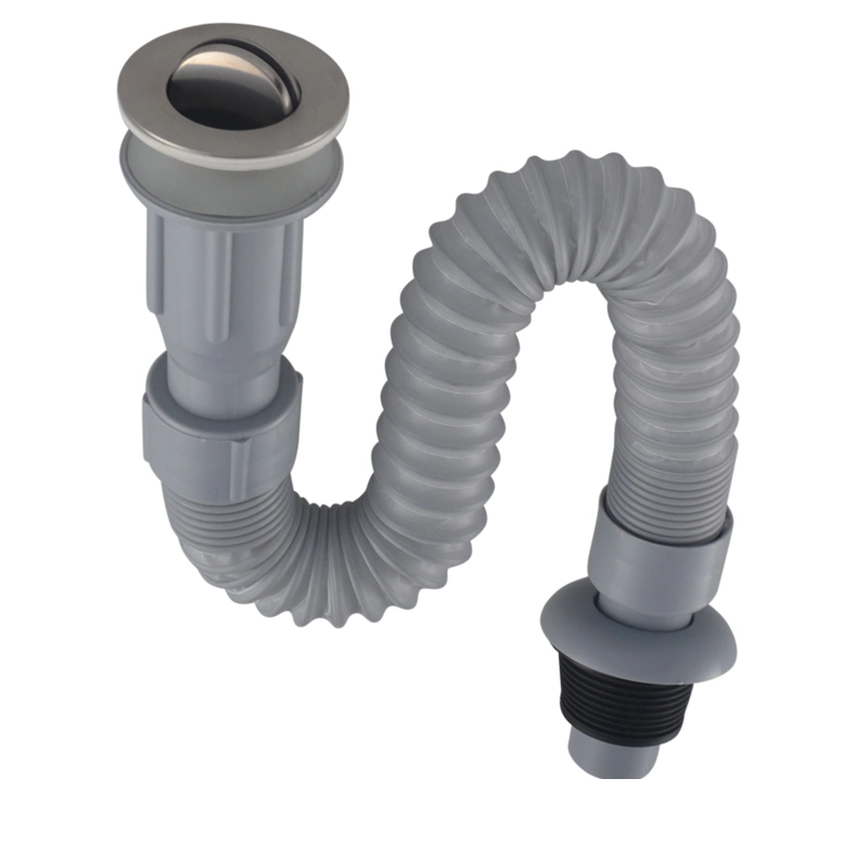 Factory Price Gray Plastic Flexible Sink Hose Drain for Wash Basin Kitchen Sink The Water Pipe