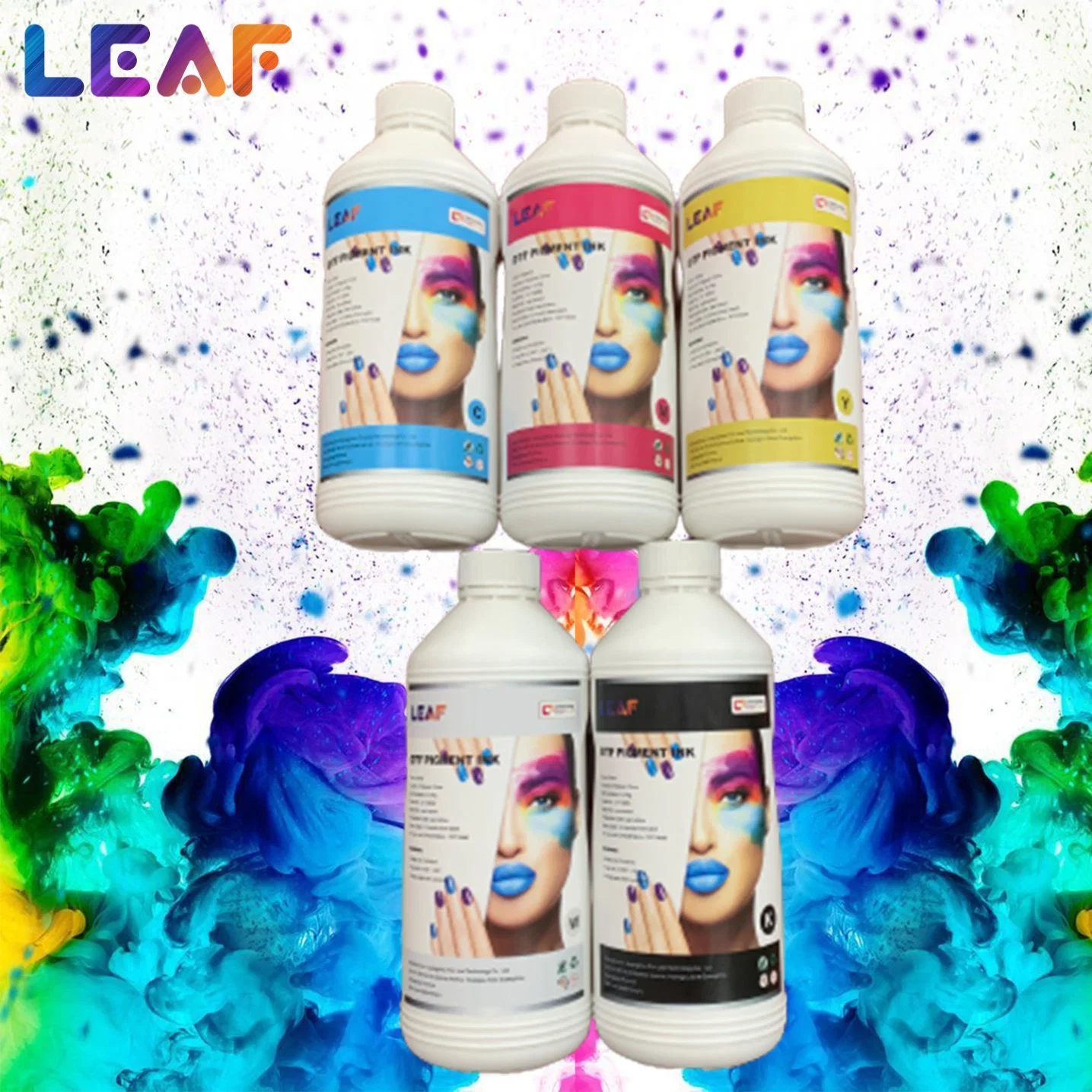 Leaf new CMYK+W Film Ink For DTF Printer inkjet Printing